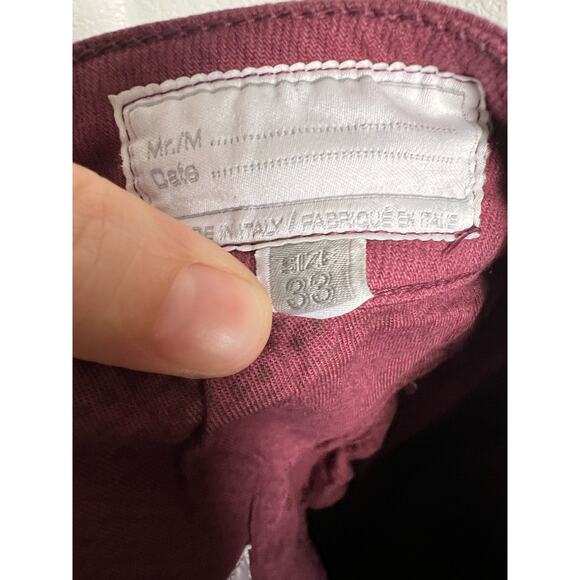 Eleventy Men’s Red Slim Fit 5-Pocket Pants Size 33 - Picture 11 of 11